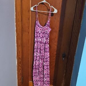 True Freedom Pink Patterned Maxi Dress L